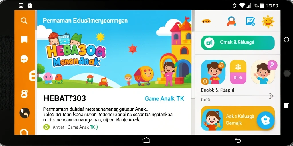 Antarmuka HEBAT303 yang interaktif dan ramah anak.