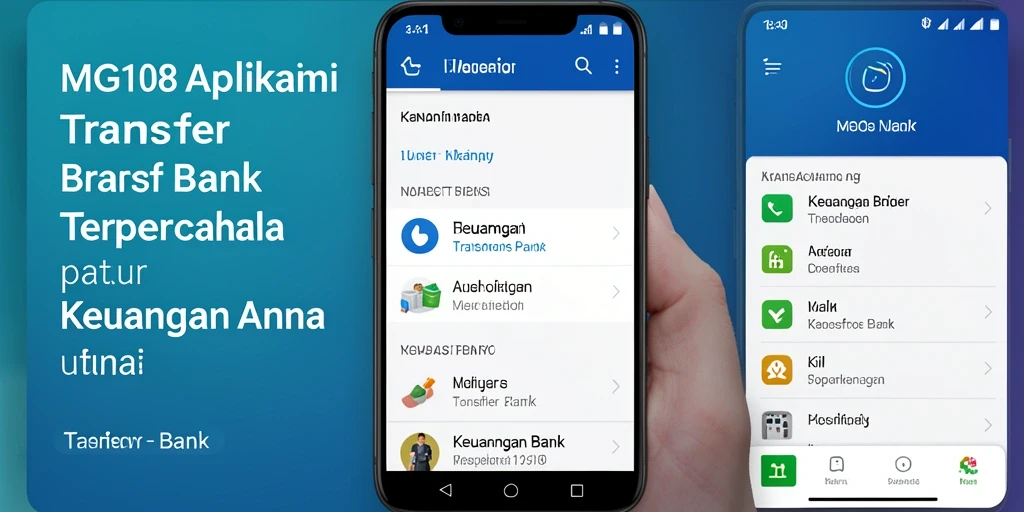 Antarmuka aplikasi MG108 untuk transfer bank yang mudah digunakan.