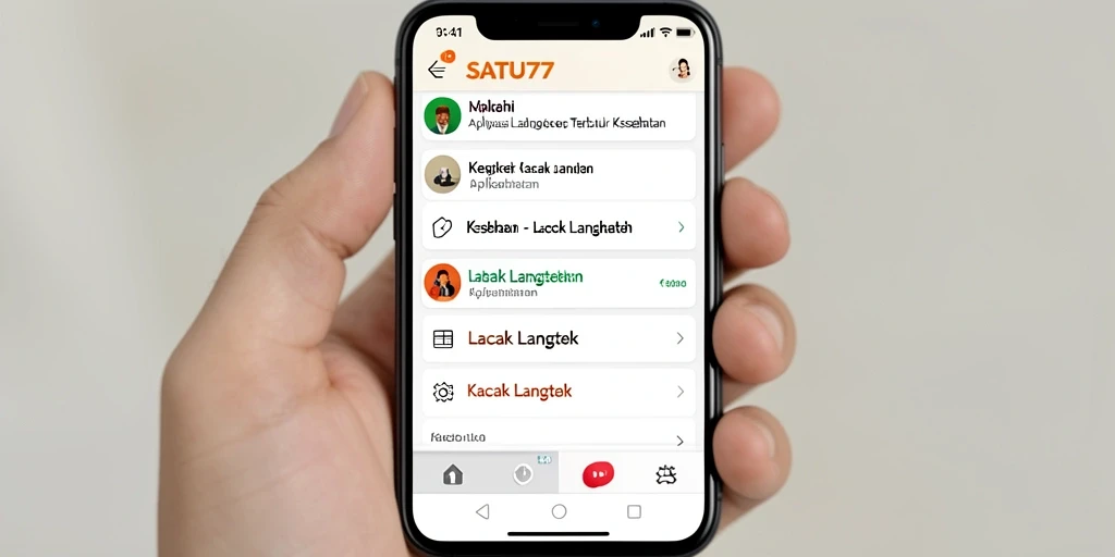 Antarmuka SATU77 yang user-friendly untuk pelacakan langkah.