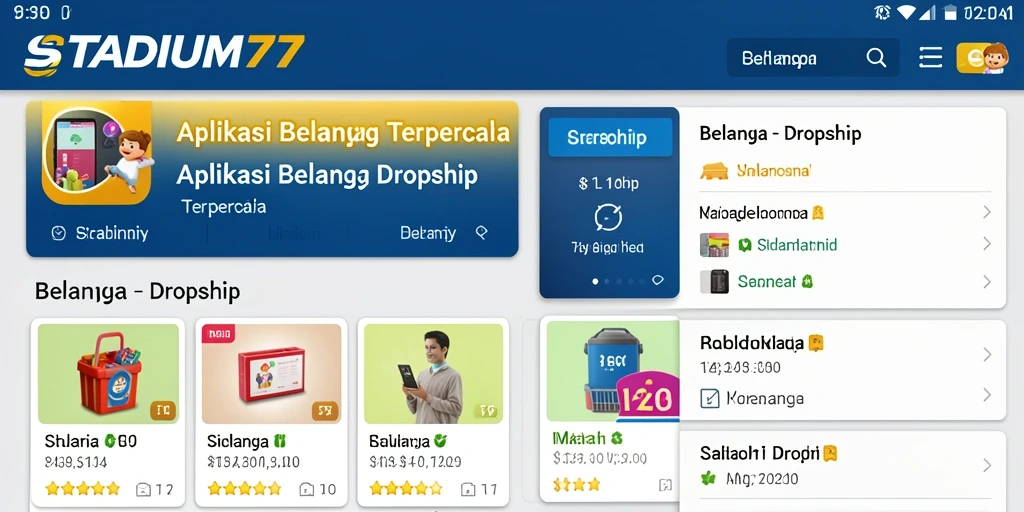 Tampilan antarmuka STADIUM77 yang ramah pengguna untuk belanja Dropship.