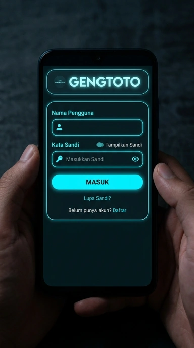 Tampilan halaman login gengtoto